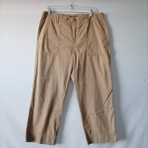 Lauren Ralph Lauren Women's Beige Insert Pockets Straight Trouser Pants Size 12